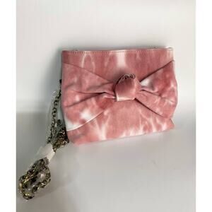 NEW Street Level Knotted Bow Convertible Clutch Pink Tie Dye